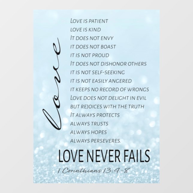 1 Corinthians 13 Love is Bible Verse (Sheet)