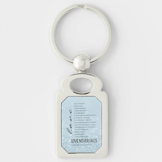 1 Corinthians 13 Love is Bible Verse Key Ring (Front)