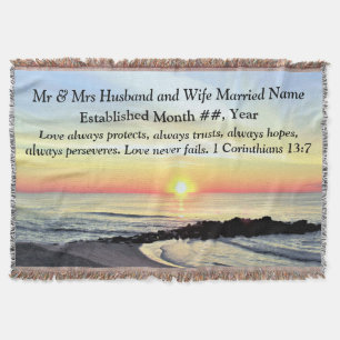 1 Corinthians 13 PERSONALIZED WEDDING BLANKET