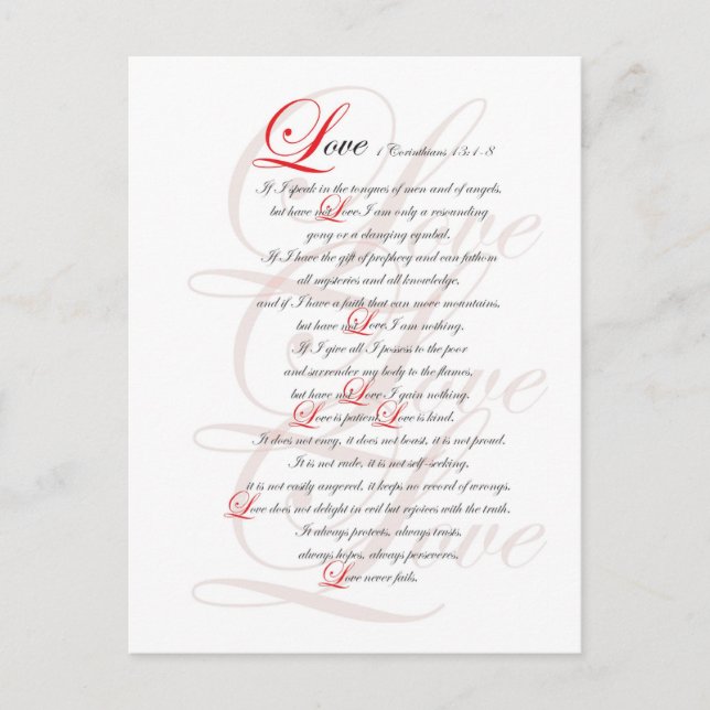 1 Corinthians 13 Postcard (Front)