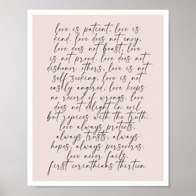 1 Corinthians 13 Poster (Front)