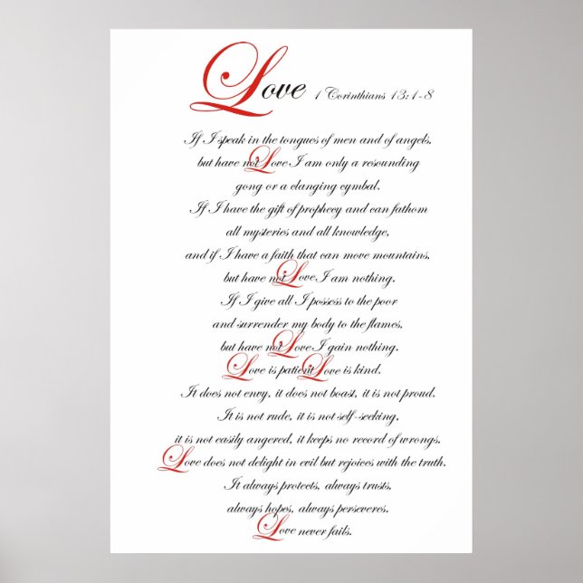 1 Corinthians 13 Poster (Front)