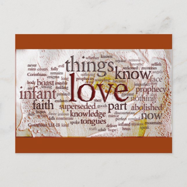 1 Corinthians 13 Rose (v1) Postcard (Front)