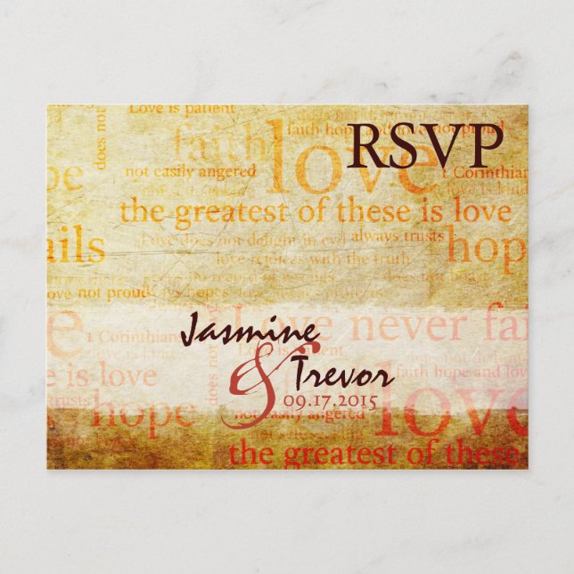 1 Corinthians 13 RSVP Postcard w/Meals (Front)