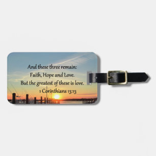 1 CORINTHIANS 13 SUNSET DESIGN LUGGAGE TAG