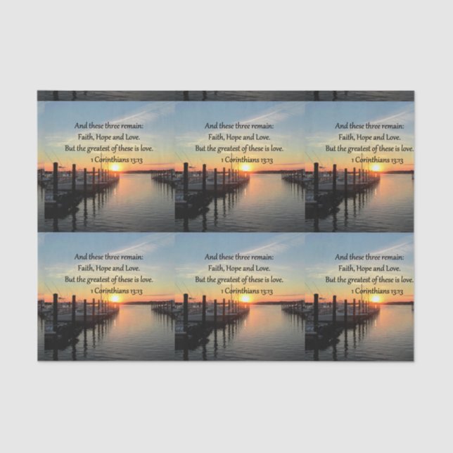 1 CORINTHIANS 13 SUNSET DESIGN TISSUE PAPER (Front)