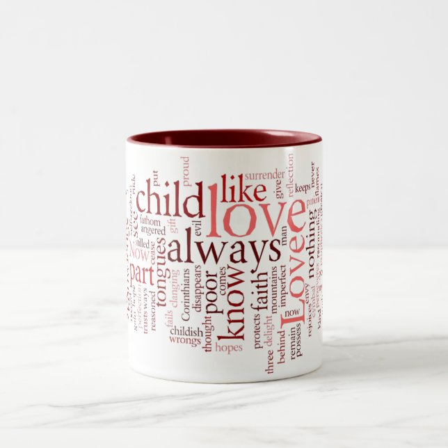 1 Corinthians 13 Word Cloud Mug (Center)
