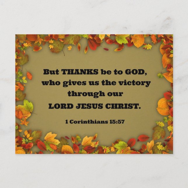 1 Corinthians 15:57 But thanks be to God, who... Postcard (Front)