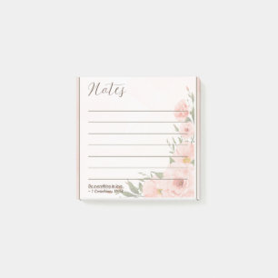 1 Corinthians 16:14 Christian Pink Flowers Post It Post-it Notes