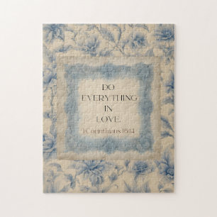 1 Corinthians 16:14 Do Everything in Love Vintage  Jigsaw Puzzle