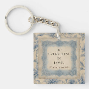 1 Corinthians 16:14 Do Everything in Love Vintage  Key Ring