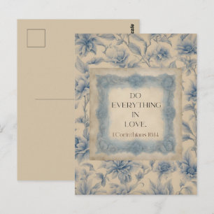 1 Corinthians 16:14 Do Everything in Love Vintage  Postcard