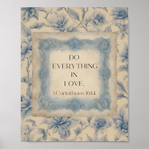 1 Corinthians 16:14 Do Everything in Love Vintage Poster