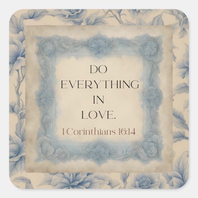 1 Corinthians 16:14 Do Everything in Love Vintage  Square Sticker (Front)