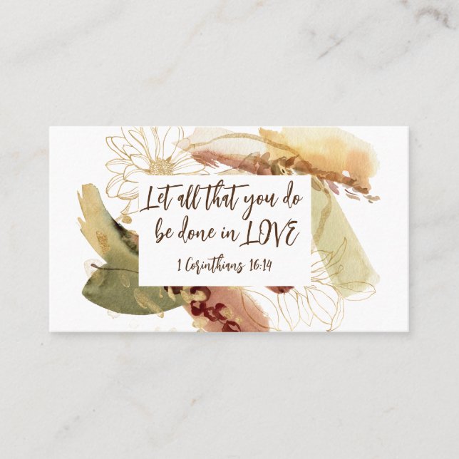 1 Corinthians 16:14 Let all you do be done in Love Business Card (Front)