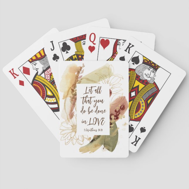 1 Corinthians 16:14 Let all you do be done in Love Playing Cards (Back)