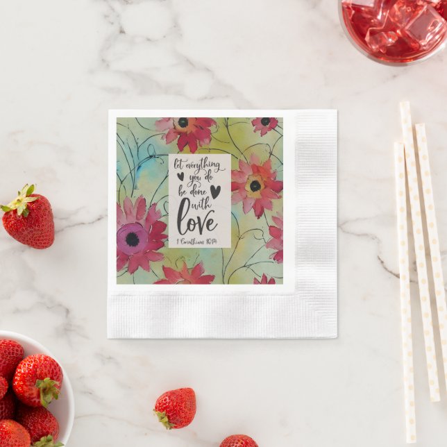 1 Corinthians 16 14 Let everything be done in Love Napkin (Insitu)