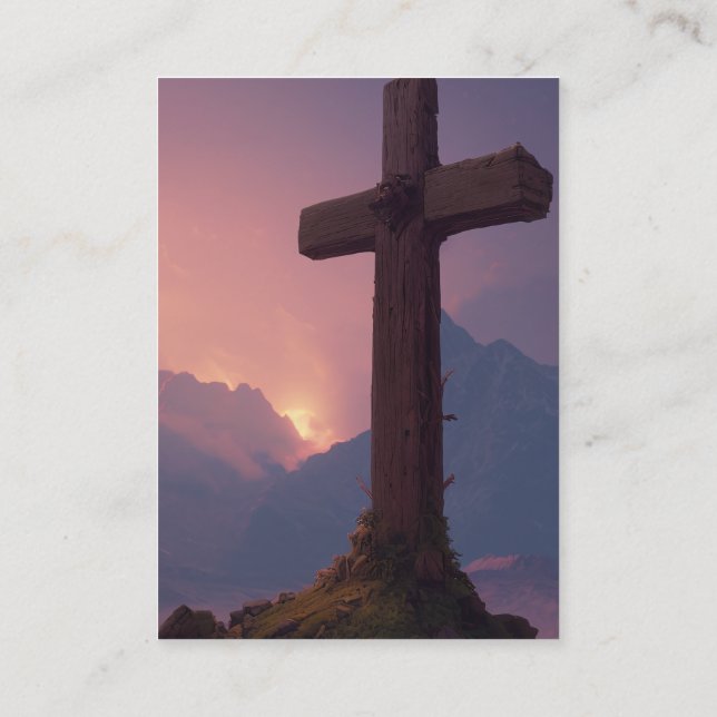 1 Corinthians 1:18–19 KJV Cards - Thick Cross (Back)