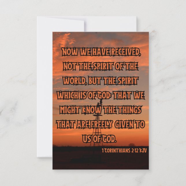 1 Corinthians 2:12 Bible Verse Pic Greeting Card (Front)