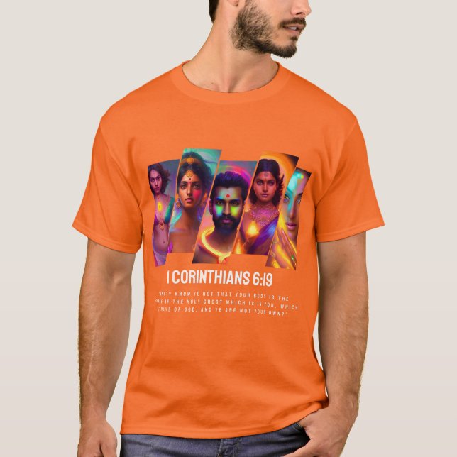 1 Corinthians 6:19 Hindi Style T-Shirt (Front)
