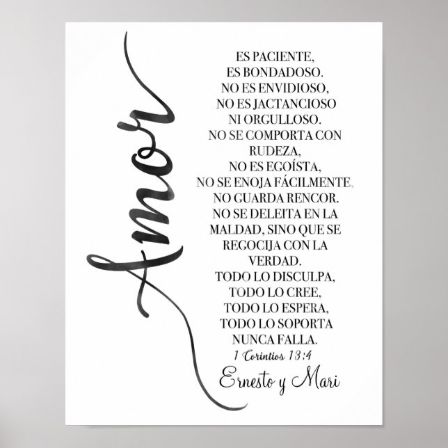 1 Corintios 13:4 -“El amor es paciente” print (Front)