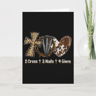 1 Cross 3 Nails Forgiven Christian Easter Gift  Card