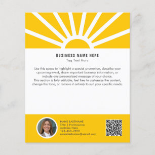1   Custom Photo QR Modern Sunrise Yellow Business Flyer
