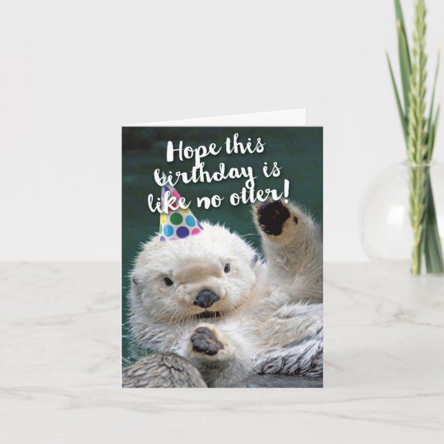 1 Cute Birthday Card - Otterly Awesome (Front)