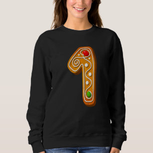 1 Cutest Capital Christmas Cookie Alphabet Number  Sweatshirt