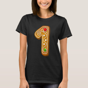 1 Cutest Capital Christmas Cookie Alphabet Number T-Shirt