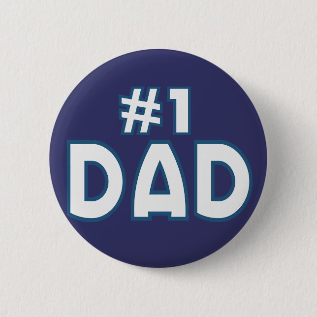 #1 Dad 6 Cm Round Badge (Front)
