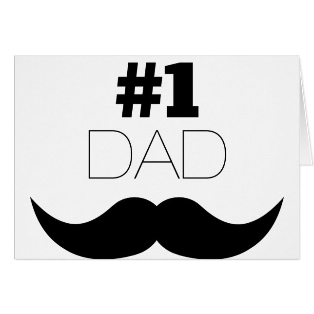 #1 Dad Black Moustache - Number One (Front Horizontal)