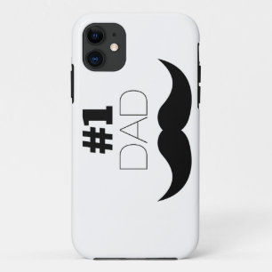 #1 Dad Black Moustache - Number One iPhone 11 Case