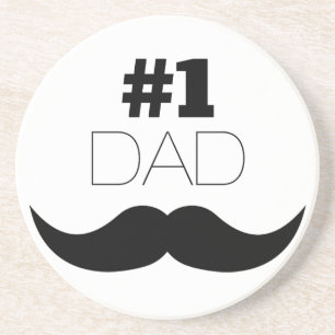 #1 Dad Black Moustache - Number One Coaster