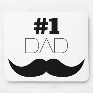 #1 Dad Black Moustache - Number One Mouse Pad