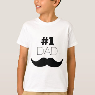 #1 Dad Black Moustache - Number One T-Shirt