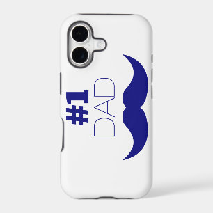 #1 Dad Blue Moustache - Number One