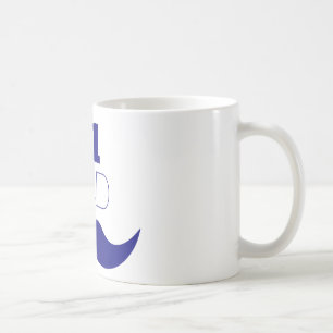 #1 Dad Blue Moustache - Number One Coffee Mug