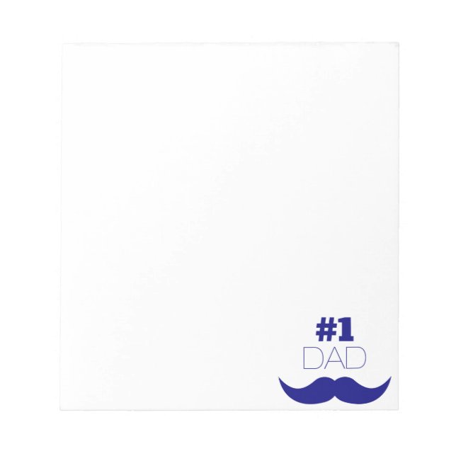 #1 Dad Blue Moustache - Number One Notepad (Front)