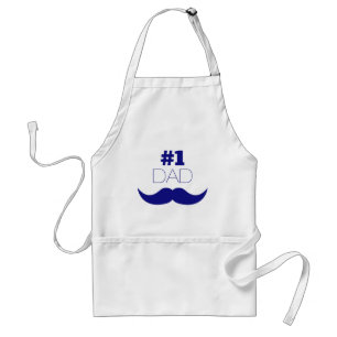 #1 Dad Blue Moustache - Number One Standard Apron