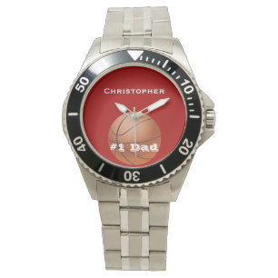 #1 Dad Custom Wrist Watch Personalised, Basketball