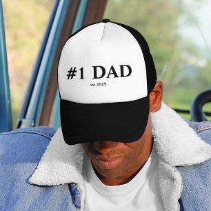 #1 Dad Est. 2025 Trucker Hat   New Dad Gift