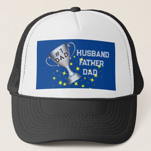 #1 dad father husband custom hat (Front)