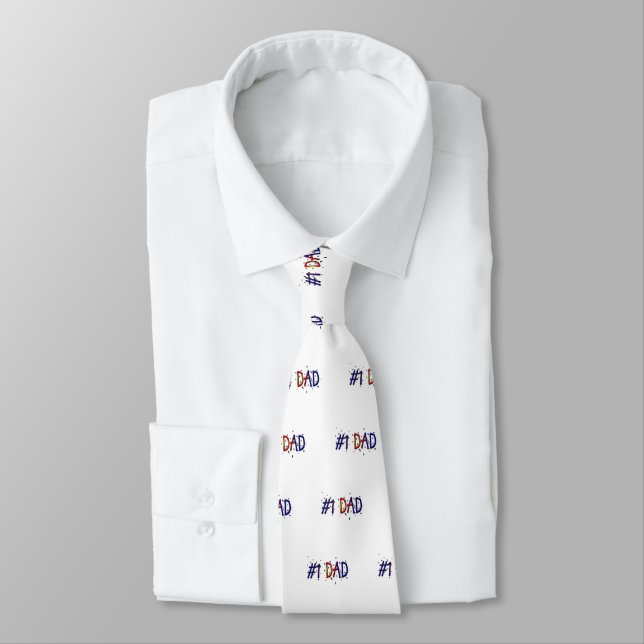 #1 Dad Father's Day Necktie (Tied)