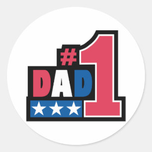 #1 Dad Gift Classic Round Sticker