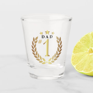 #1 DAD Gold Father's Day Shot Glass
