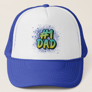 #1 DAD GRAFFITI INSPIRED  TRUCKER HAT