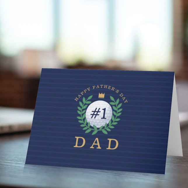 #1 Dad, Happy Fathers Day Golf Theme Card (Creator Uploaded)