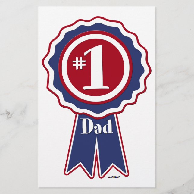 #1 Dad - Happy Father's Day Stationery (Front)