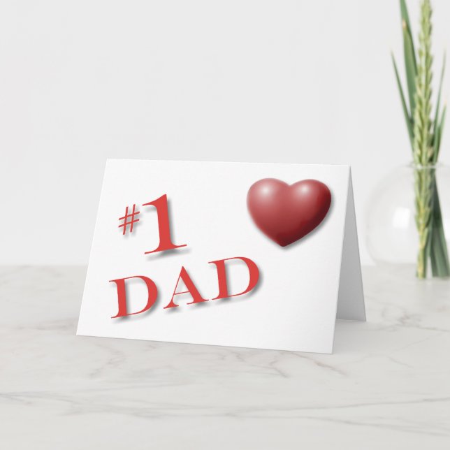 #1 DAD Heart Fathers Day Card (Front)